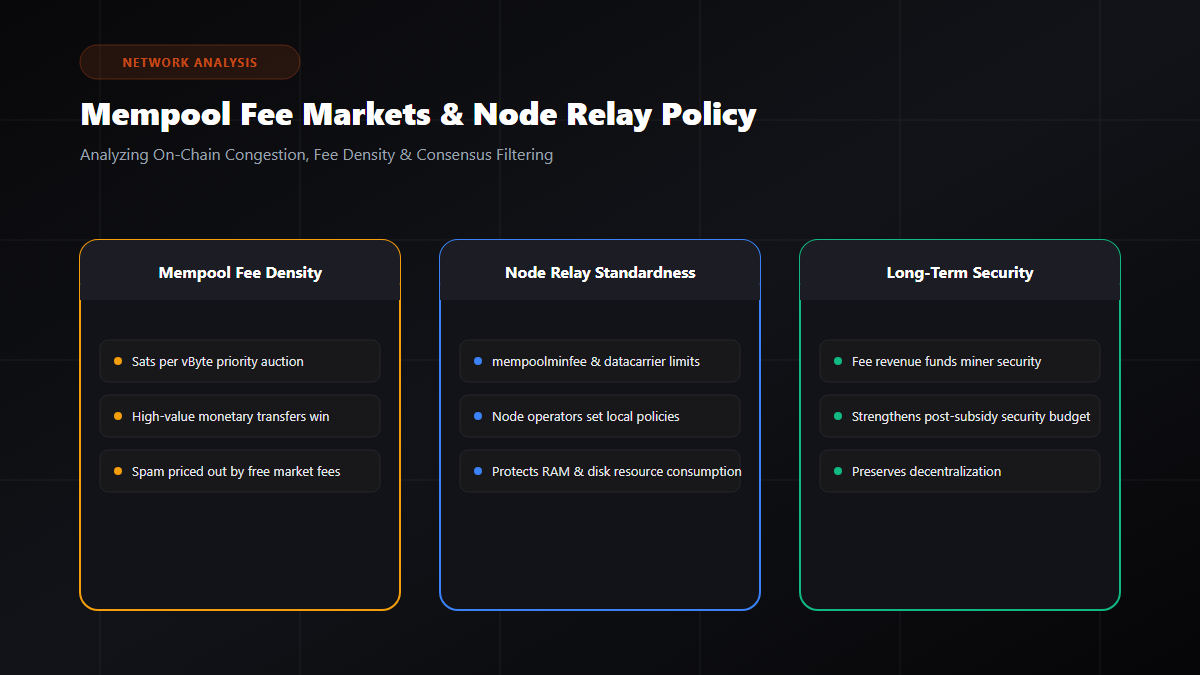 Mempool Congestion, Fee Bidding, and Node Policy Diagram