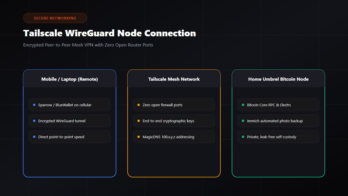 Tailscale WireGuard Mesh VPN Node Connection Diagram
